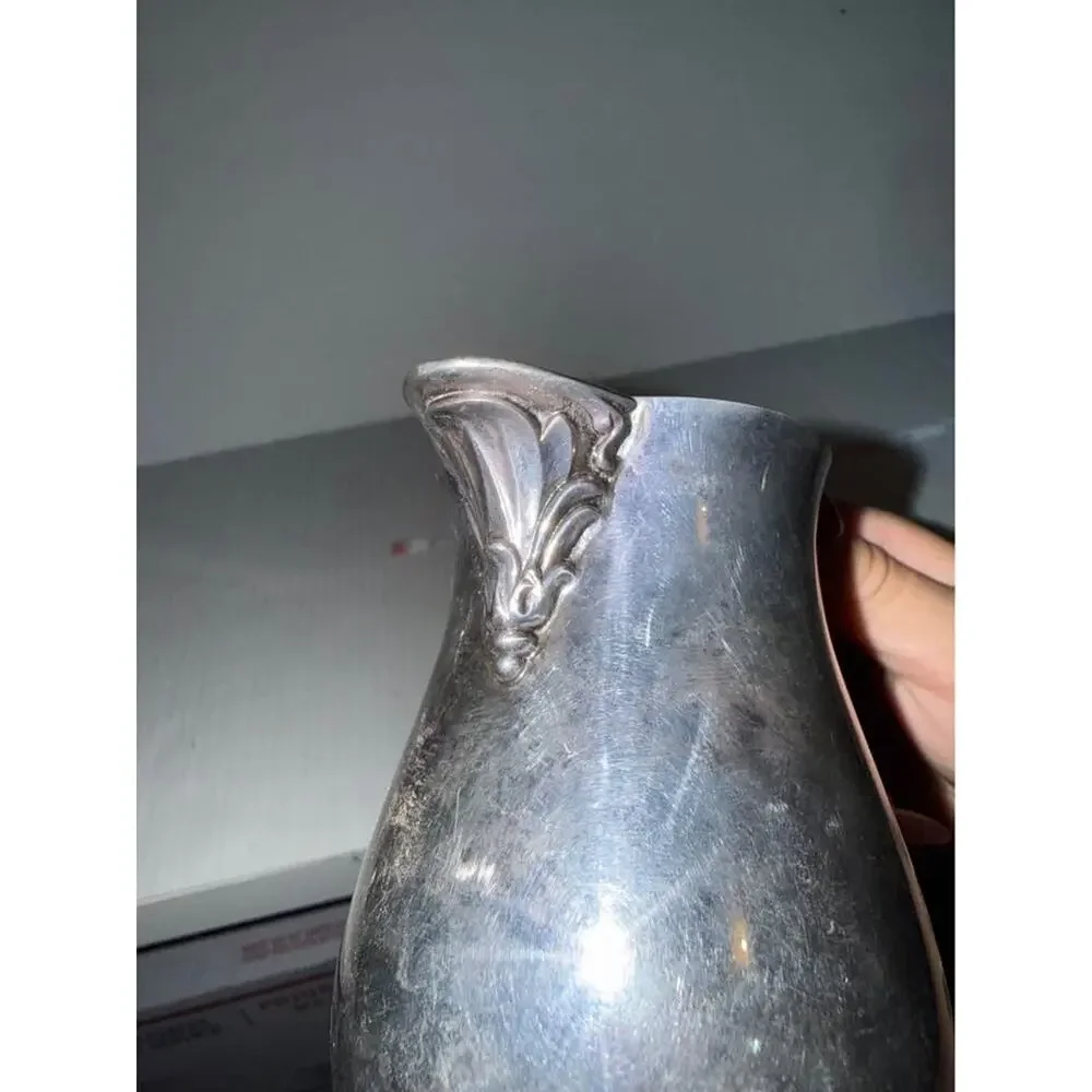 W.M. Rogers Water Creamer Pitcher Sterling Silver Plate Vintage